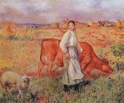 Pierre Renoir The Shepherdess the Cow and the Ewe oil painting